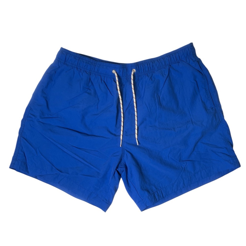 H&M Men’s Blue Swim Trunks Shorts Elastic Stretch Waistband w/ Drawstring Beach